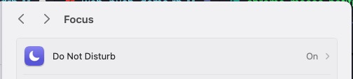 System Settings Focus Do Not Disturb